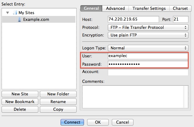 how to set up ftp filezilla on mac