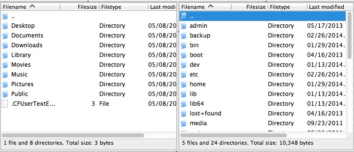 Filezilla Main Window