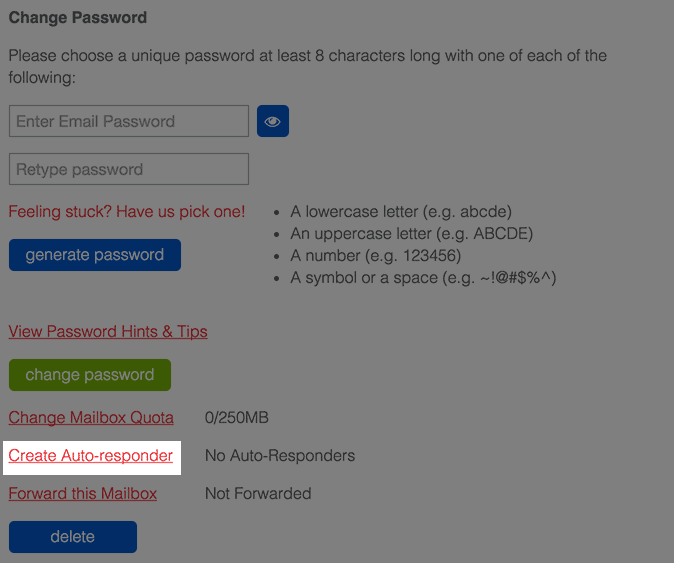 Email Accounts Change the Mailbox Size Quota