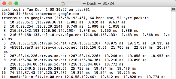 linux and mac os program traceroute