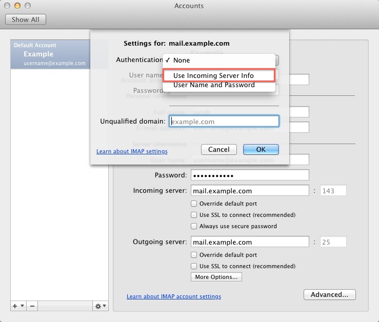 configure outlook for mac 2011 with siteground webmail