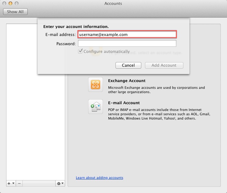 gmail settings outlook for mac 2011