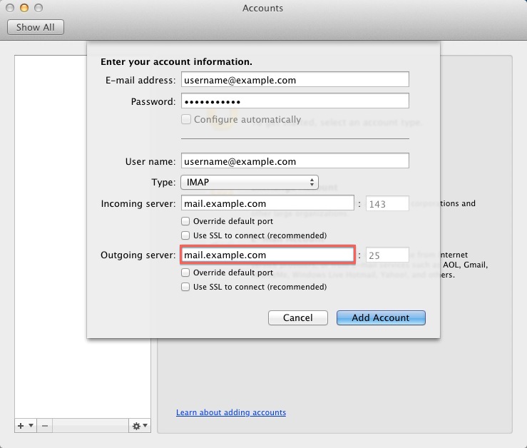 outlook for mac pop account settings