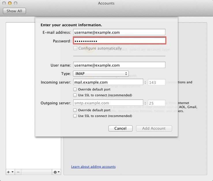 gmail settings for mac outlook 2011