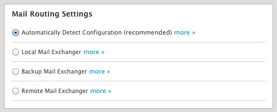 E-mail Routing section